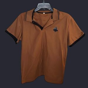Men's Orange and Brown Polo-shirts